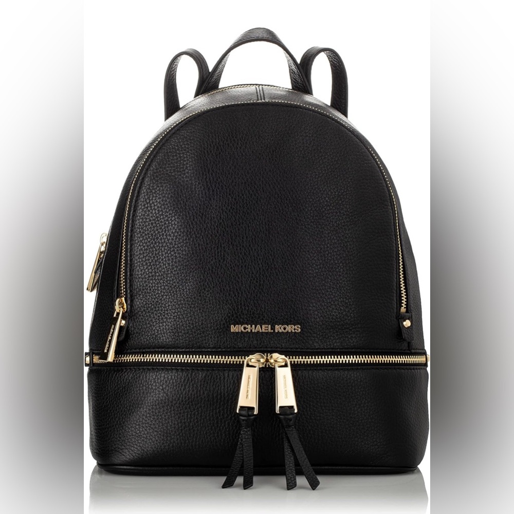 Michael Kors Backpack - Black w/ Gold Zippers